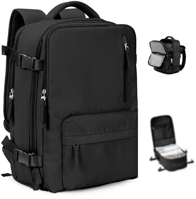 Main image of VGCUB Large Travel Backpack with Vacuum System Carry on Personal Item Storage Compression Seal Bags for Clothing with Pump Work Business Vacpack Airback Laptop Backpack for Women Men Black