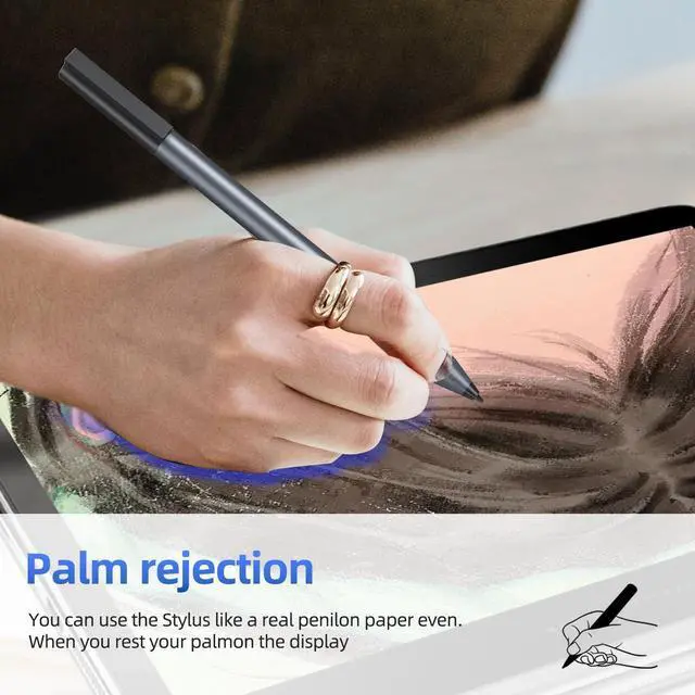 Alt view image 5 of 5 - Stylus Pen for HP Envy X360 Pavilion X360 Specter X360 Spectre X2 Envy X2 Rechargeable MPP 1.51 Tilt Active Pen with 1024 Pressure Sensitivity, Palm Rejection, Magnetic Attachment Function (Black)