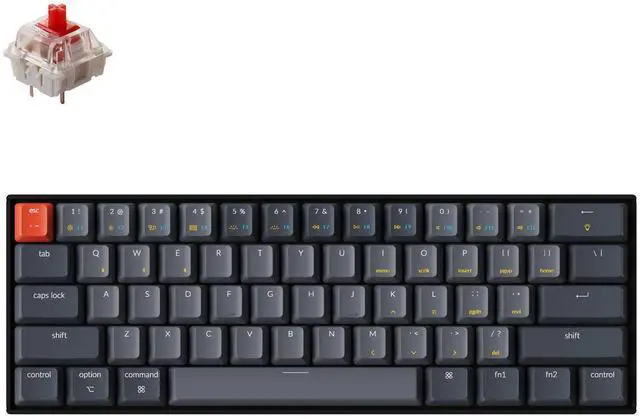 Main image of Keychron K12 60% Layout Hot-Swappable Bluetooth Wireless/USB Wired Mechanical Keyboard with Gateron G Pro Red Switch RGB Backlit, Compact 61-Key Computer Gaming Keyboard Compatible with Mac Windows
