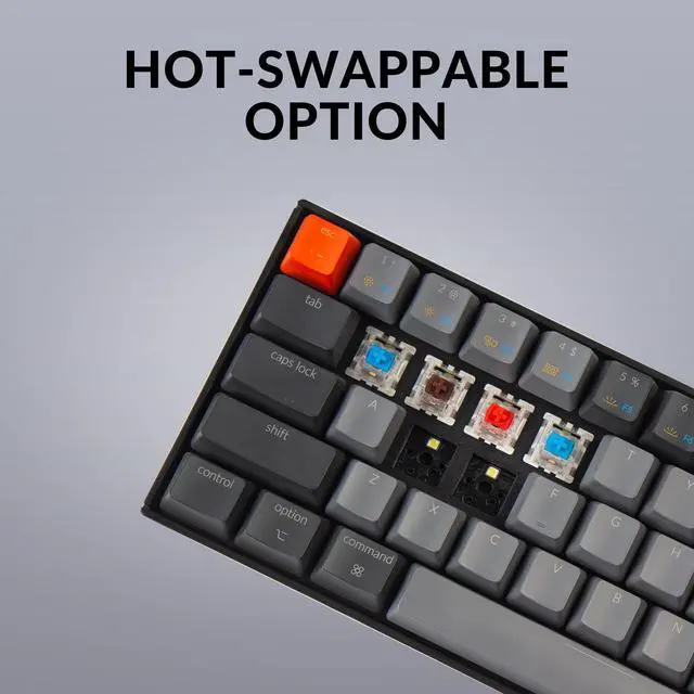 Alt view image 5 of 5 - Keychron K12 60% Layout Hot-Swappable Bluetooth Wireless/USB Wired Mechanical Keyboard with Gateron G Pro Red Switch RGB Backlit, Compact 61-Key Computer Gaming Keyboard Compatible with Mac Windows