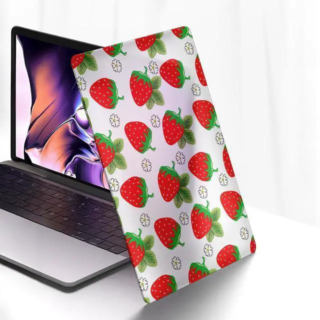Alt view image 2 of 5 - Yicomon Compatible with MacBook Air 13 inch Case 2020 2021 M1 A2337 A2179 A1932, Plastic Hard Shell Case for Mac Air 13 with Touch ID (2018-2021) - Cute Strawberry Flowers