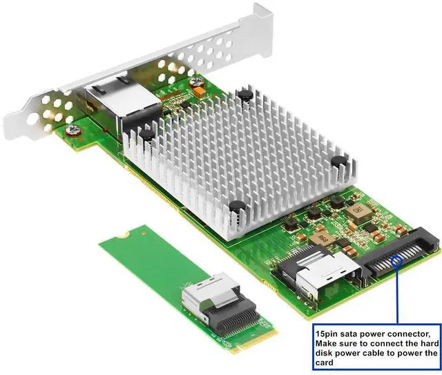 Alt view image 2 of 5 - Vogzone M.2 to 10GbE RJ45 NIC, Single RJ45 Port with Intel 82599 chip, M.2 + M Key + SFF-8087 with 35cm(13.7in) Cable, 10 Gigabit Network Card for Windows, Linux, UEFI