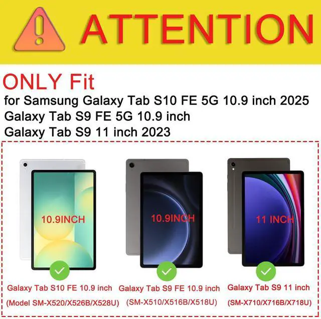 Alt view image 2 of 5 - Keyboard Case for Samsung Galaxy Tab S10 FE 2025 /S9 FE 10.9 Inch/Galaxy Tab S9 11 Inch 2023, Mouse and Detachable Bluetooth Backlit Keyboard, Lightweight Folio Cover with Pen Holder (Green)