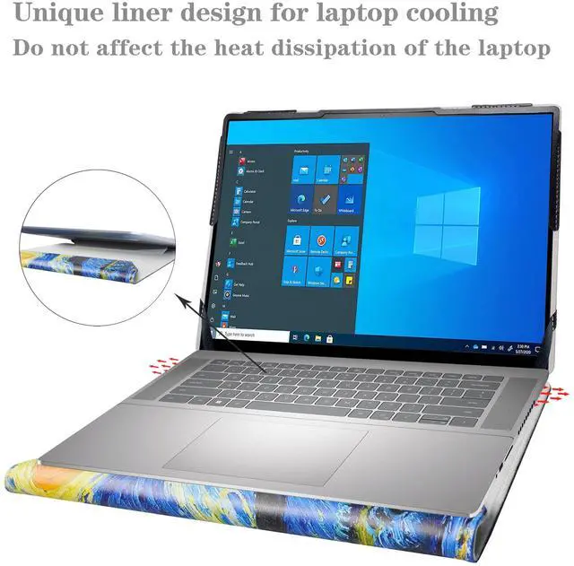 Alt view image 4 of 5 - Alapmk Protective Case for HP OmniBook 5 16-bcXXXX 16-afXXXX 16-baXXXX 16-agXXXX/OmniBook X 16 16-awXXXX/OmniBook 7 16 16-ayXXXX 16-azXXXX,Starry