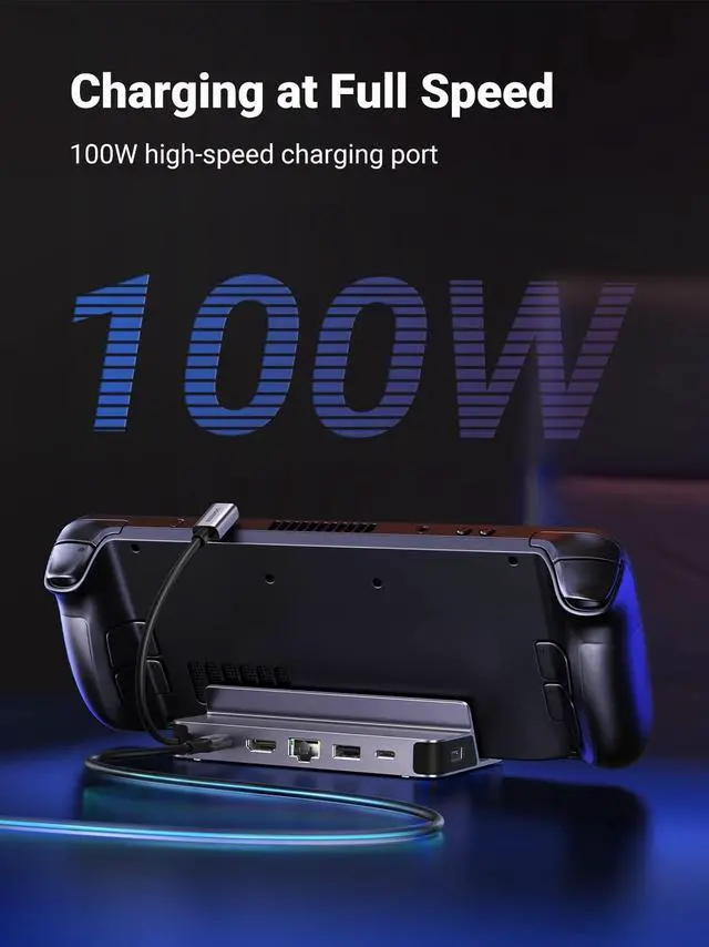 Alt view image 5 of 5 - UGREEN Steam Deck Dock, 6-in-1 USB C Docking Station with 4K@60Hz HDMI, Gigabit Ethernet, PD 100W Charging 1xUSB C 2X USB 3.0 Compatible with Steam Deck Rog Ally iPhone 15 Pro/Pro Max