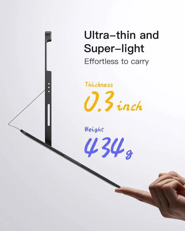 Alt view image 3 of 5 - Inateck for iPad 10th/11th Gen Case with Keyboard, Ultralight Keyboard with Pen Holder for iPad 11th(2025 11" A16)/10th Gen(2022 10.9"), Air 11" M3/M2 (2025/2024), Air 5/4, Pro 11 4/3/2/1,AirTap Black