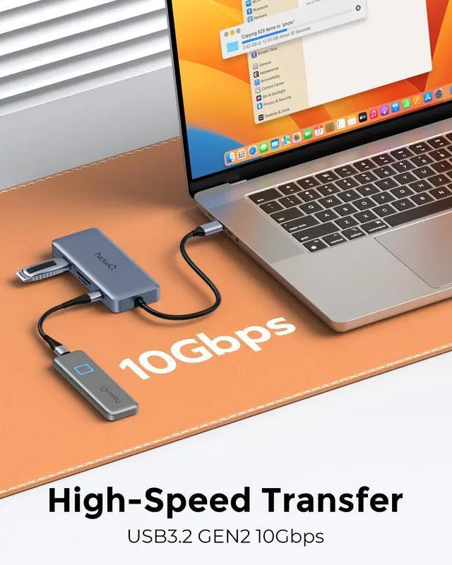 Alt view image 4 of 5 - NewQ 140W USB C Hub, 4K@60Hz HDMI Dock, USBA 3.2, USBC 3.2, Gigabit Ethernet, PD-in 140W, 300mbps SD TF 4.0 Slot, Compatible w/Thunderbolt 3/4/5, Docking Station for MacBook, Windows, Chromebook