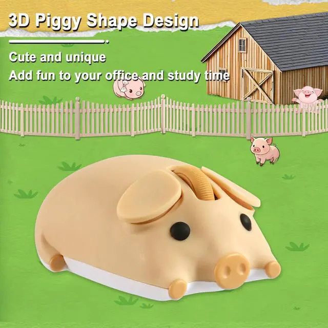 Alt view image 2 of 5 - Wireless Bluetooth Mouse Cute Animal Pig Shape 2.4G & Bluetooth Dual Mode Computer Mice with USB Receiver Portable Compact 1200DPI Optical Cordless Mouse for Laptop iPad PC Notebook Kids Gift (Yellow)