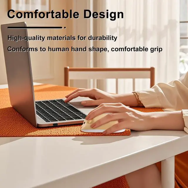 Alt view image 5 of 5 - Wireless Bluetooth Mouse Cute Animal Pig Shape 2.4G & Bluetooth Dual Mode Computer Mice with USB Receiver Portable Compact 1200DPI Optical Cordless Mouse for Laptop iPad PC Notebook Kids Gift (Yellow)