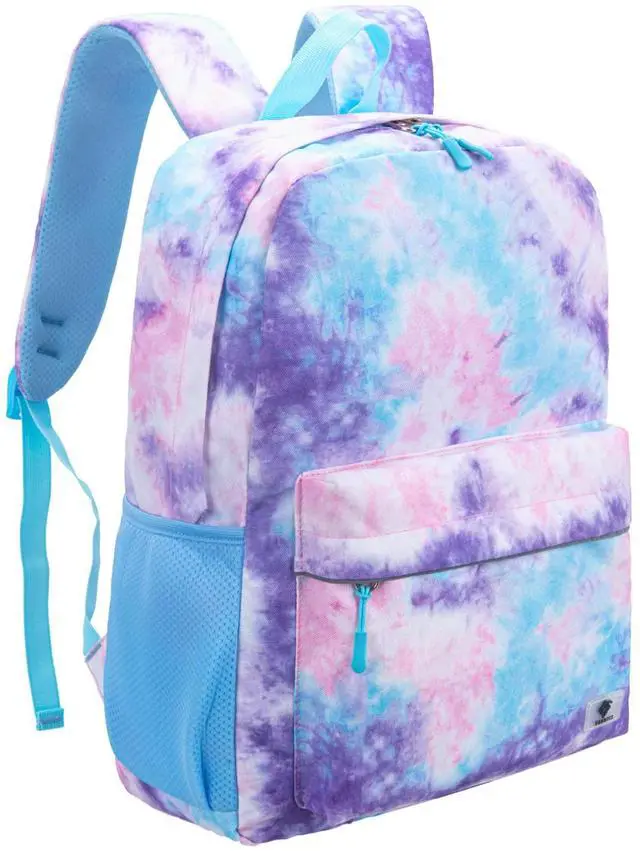 Main image of Fenrici Tie Dye Backpack for Girls, Teens, Girls' Backpack for School, Kids' Bookbags with Padded Laptop Compartment, Tie Dye, Pink, Pastel, 17 Inch