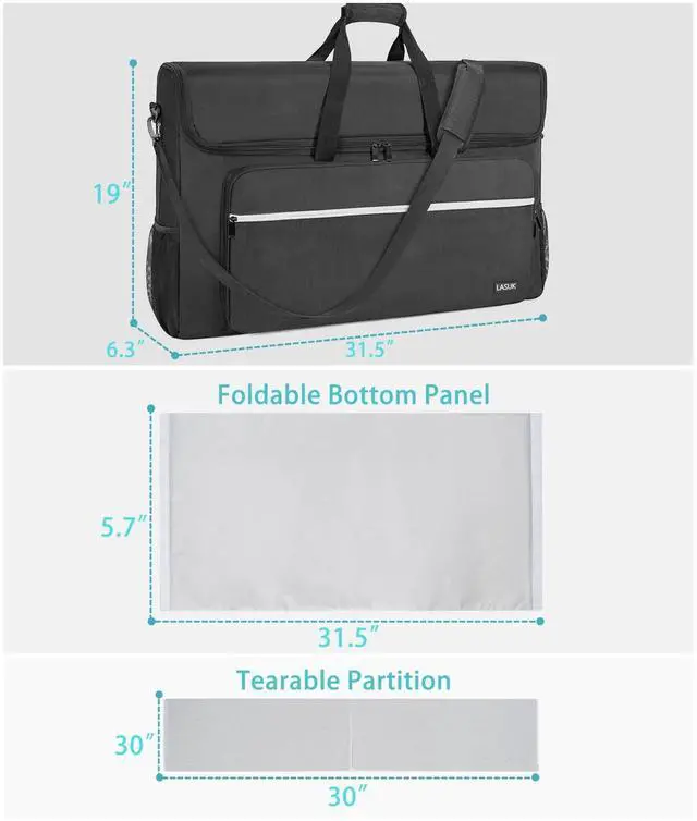 Alt view image 3 of 5 - LASUK 27-32" Monitor Transport Carrying Case(up to 2), Going Out Tote Bag Transporting LCD Screens, Monitors and TVs, for Travel, Work