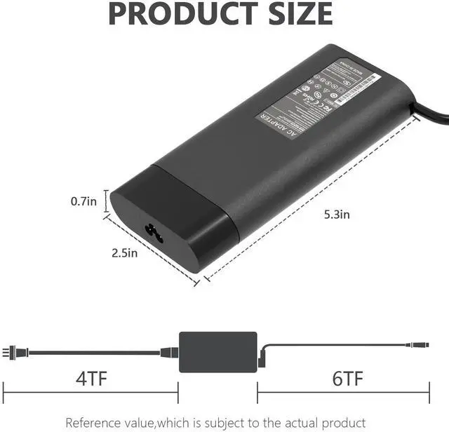 Alt view image 4 of 5 - Hodeay 150W AC Laptop Charger Compatible with HP Spectre X360 15" 16" Omen 15.6" 17.3",for Pavilion Gaming Laptop 15 16 17,for ZBook 15 G6 G5 G4 G3 15v G5 Fury G10 G9 G8 G7 Studio x360 Workstation