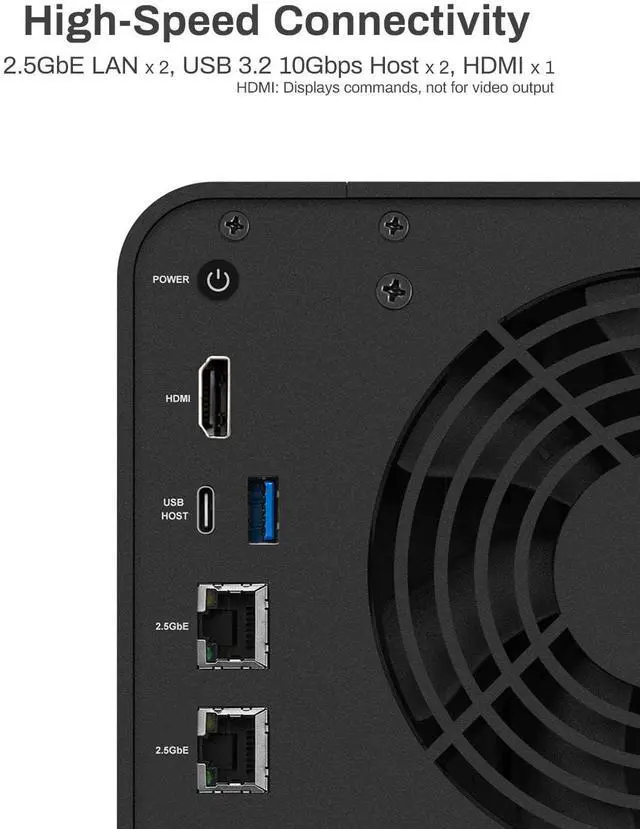 Alt view image 4 of 5 - TERRAMASTER F4-424 Pro NAS Storage - 4Bay Core i3-N305 8-Core 8-Thread CPU, 32GB DDR5 RAM, 2.5GbE Port x 2, Network Attached Storage Peak Performance for Business (Diskless) Black