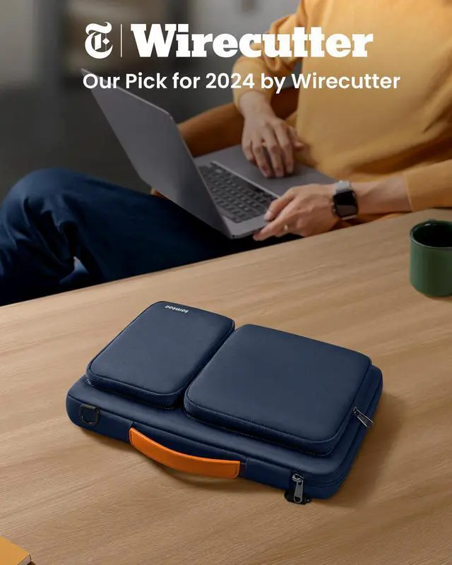 Alt view image 2 of 5 - tomtoc 360 Protective Laptop Shoulder Bag for 15 Inch New MacBook Air M4 M3/A3114 M2/A2941 2025-2023, 15 Inch Microsoft Surface Laptop 6/5, Water-Resistant Accessory Case for MacBook Pro A1990 A1707