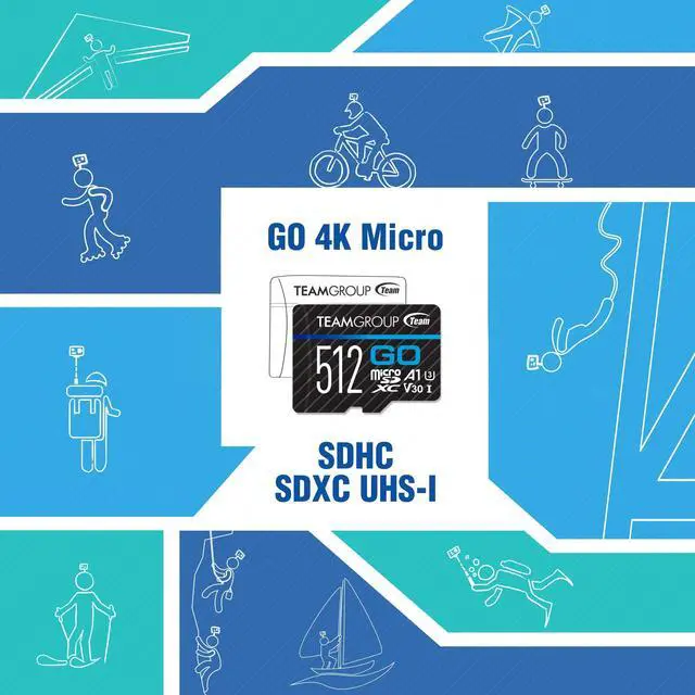 Alt view image 5 of 5 - TEAMGROUP GO Card 256GB x 3 PACK Micro SDXC UHS-I U3 V30 4K for GoPro & Drone & Action Cameras High Speed Flash Memory Card with Adapter for Outdoor Sports, 4K Shooting, Nintendo-Switch TGUSDX256GU362