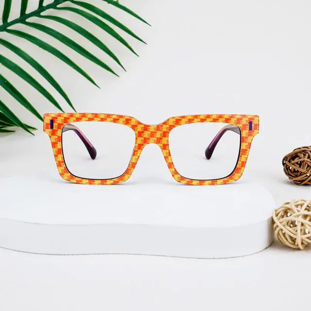 Alt view image 2 of 5 - Zeelool Blue Light Glasses for Women Orange Rectangle Eyeglasses Bluelight Blocking Chic Stylish Eyewear Glasses JGA694383-02B