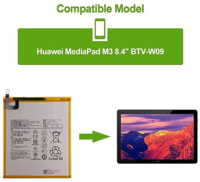 Alt view image 4 of 5 - SwarKing Replacement Battery Compatible with HB2899C0ECW Huawei MediaPad M3 8.4" BTV-W09 & Huawei MediaPad T5 Tablet 10.1" with Toolkit