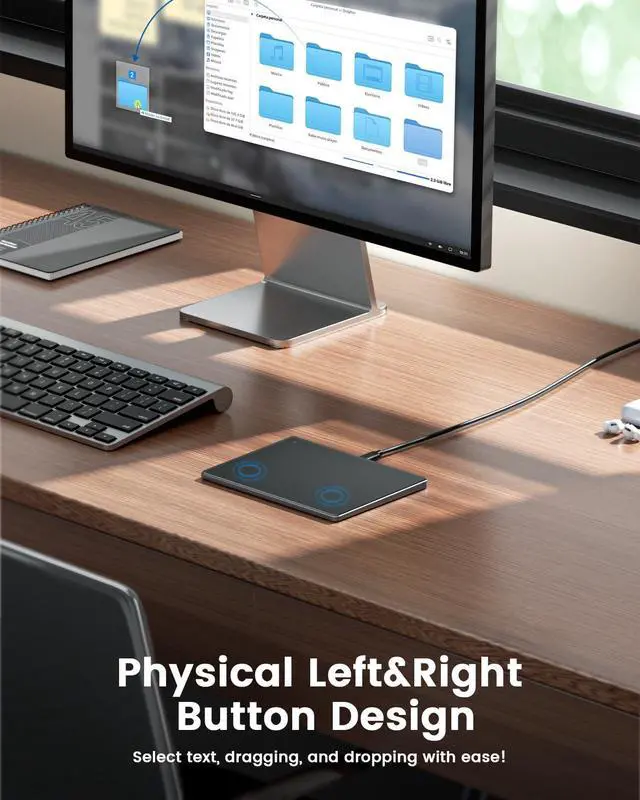 Alt view image 2 of 5 - seenda Trackpad, Upgrade Smooth Glass Surface with Multi-Touch, Aluminum Slim USB Wired Win/Mac Touchpad with High Precision Navigation for Windows 10/11 Computer and iMac, MacBook Air/Pro