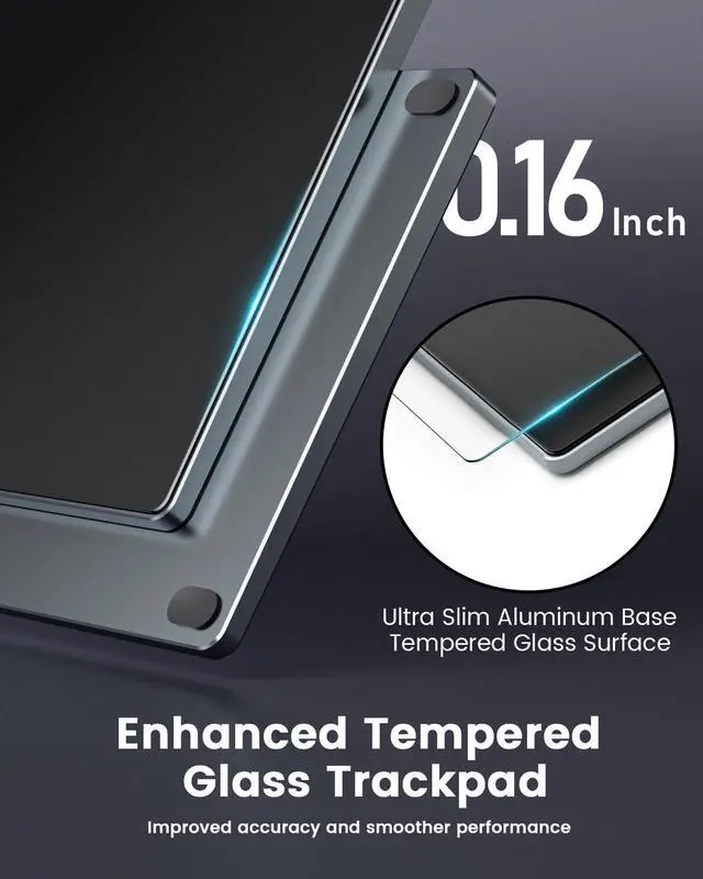Alt view image 3 of 5 - seenda Trackpad, Upgrade Smooth Glass Surface with Multi-Touch, Aluminum Slim USB Wired Win/Mac Touchpad with High Precision Navigation for Windows 10/11 Computer and iMac, MacBook Air/Pro