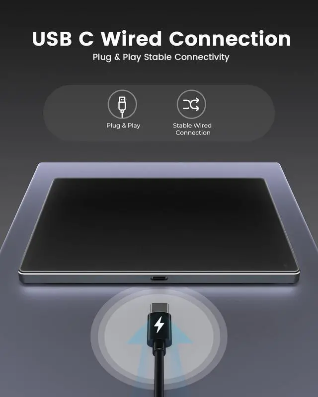 Alt view image 4 of 5 - seenda Trackpad, Upgrade Smooth Glass Surface with Multi-Touch, Aluminum Slim USB Wired Win/Mac Touchpad with High Precision Navigation for Windows 10/11 Computer and iMac, MacBook Air/Pro