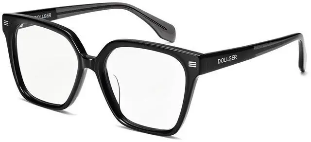 Main image of Dollger Blue Light Blocking Glasses Woman Men Acetate Frame Non-prescription Transparent Lenses Computer WorkBlack frame gray