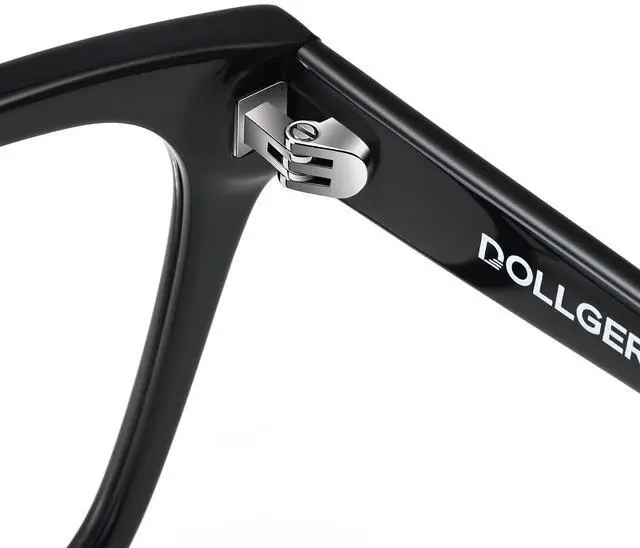 Alt view image 3 of 5 - Dollger Blue Light Blocking Glasses Woman Men Acetate Frame Non-prescription Transparent Lenses Computer WorkBlack frame gray