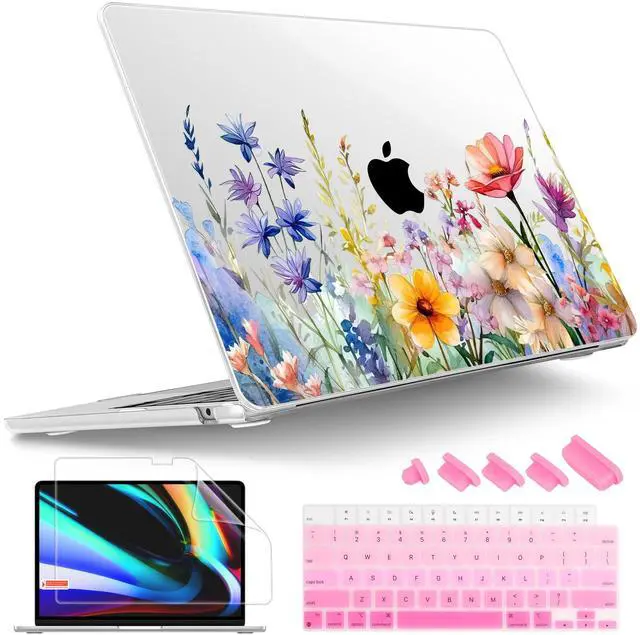Main image of Tuiklol for M4 MacBook Air 13.6 inch Case 2025-2022 Release M2 Chip Model A3240 A3113 A2681, Plastic Hard Shell Cover for MacBook Air 13.6 Liquid Retina Display with Touch ID, Colorful folwer