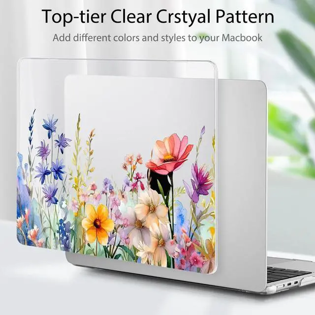 Alt view image 3 of 5 - Tuiklol for M4 MacBook Air 13.6 inch Case 2025-2022 Release M2 Chip Model A3240 A3113 A2681, Plastic Hard Shell Cover for MacBook Air 13.6 Liquid Retina Display with Touch ID, Colorful folwer