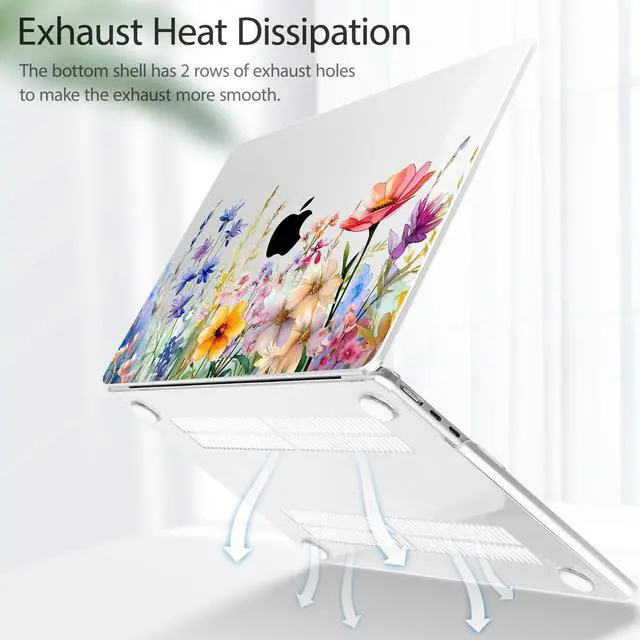 Alt view image 4 of 5 - Tuiklol for M4 MacBook Air 13.6 inch Case 2025-2022 Release M2 Chip Model A3240 A3113 A2681, Plastic Hard Shell Cover for MacBook Air 13.6 Liquid Retina Display with Touch ID, Colorful folwer