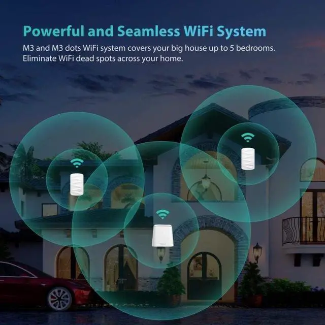 Alt view image 2 of 5 - MeshForce M3 Dot Wall Plug WiFi Extender, Works with MeshForce M1 and M3 Whole Home Mesh WiFi System  Use with only MeshForce WiFi System