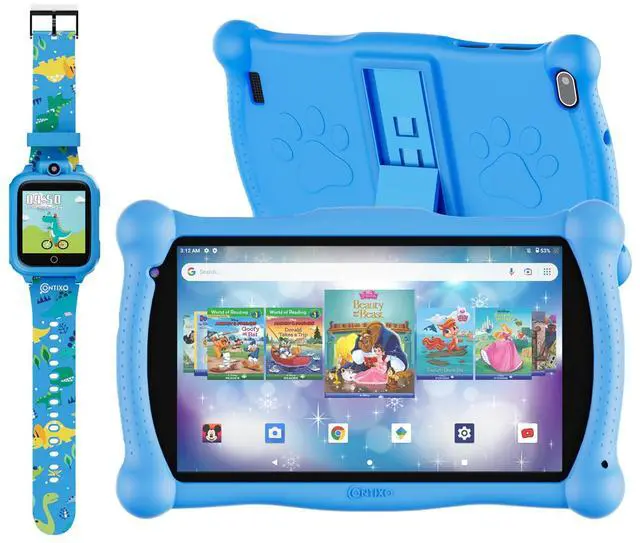 Alt view image 2 of 5 - Contixo Kids Tablet, V10 7 Inch Tablet for Kids and Smart Watch Bundle, 2GB 32 GB Toddler Tablet with Bluetooth, with Smart Watch That Touch Screen, Camera, Video and Audio Recording, MP3 Player