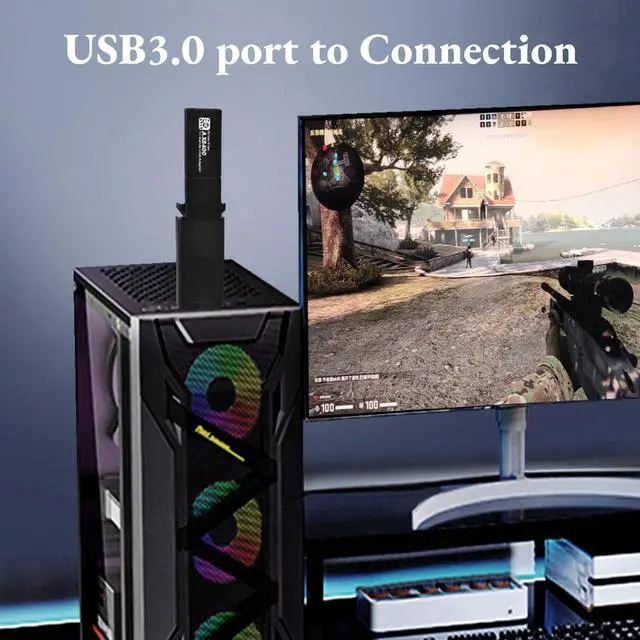 Alt view image 5 of 5 - USB Adapter, Triple Band 2.4G 5G 6G Network Card Dongle, 5400Mbps USB 3.0 Adapter for Desktop Computer Laptop, MU-MIMO Technology for 10 11