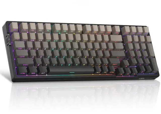 Main image of MageGee LIGHT100 Wireless Creamy Keyboard, Gasket Structure Hot Swappable, 2.4G/USB-C/BT5.0 RGB Backlit Mechanical Gaming Keyboard for Win/Mac/PC, 8000mAh Battery, Side Printed PBT Keycap, Black
