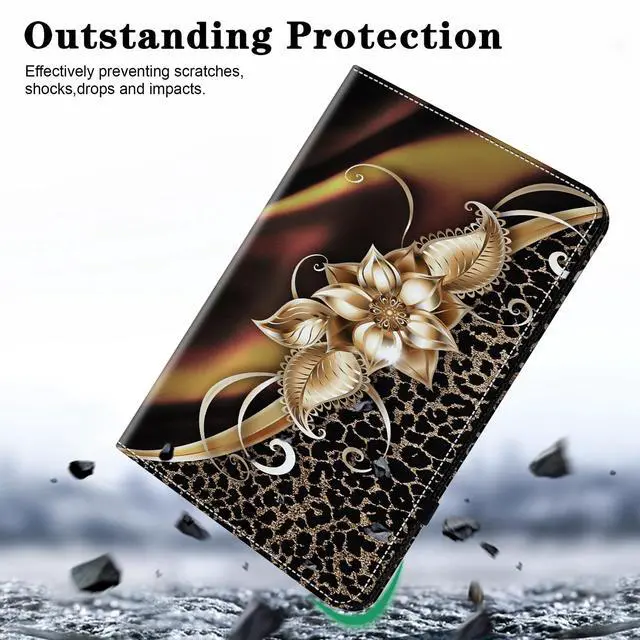 Alt view image 2 of 5 - TUOLISG Case for 7" Kindle Paperwhite 12th Generation 2025/2024 & Kindle Colorsoft Signature Edition, Multi-Angle Viewing PU Leather Case with Card Slot for Kindle Paperwhite 2025- Metallic Flower