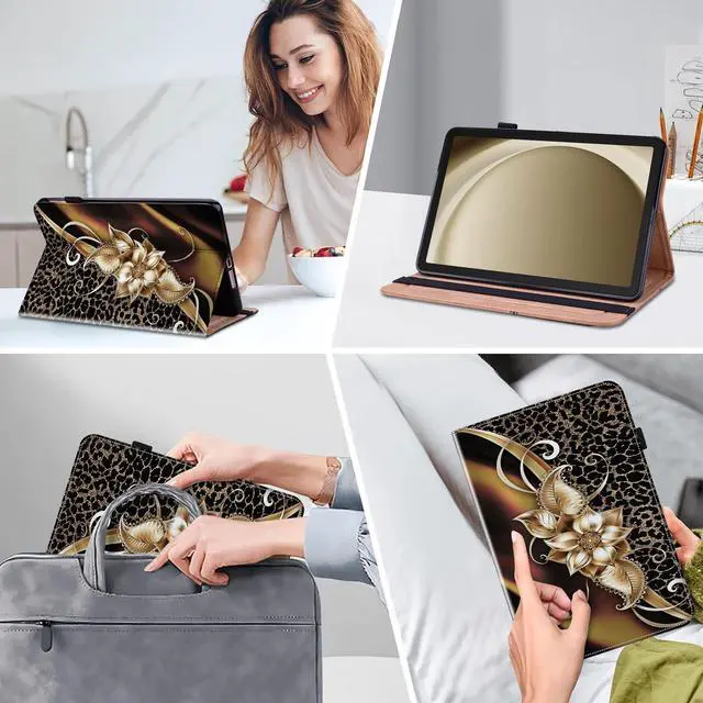 Alt view image 5 of 5 - TUOLISG Case for 7" Kindle Paperwhite 12th Generation 2025/2024 & Kindle Colorsoft Signature Edition, Multi-Angle Viewing PU Leather Case with Card Slot for Kindle Paperwhite 2025- Metallic Flower