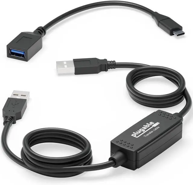 Main image of Plugable USB 3.0 Transfer Cable with USB C to USB Adapter Cable Bundle