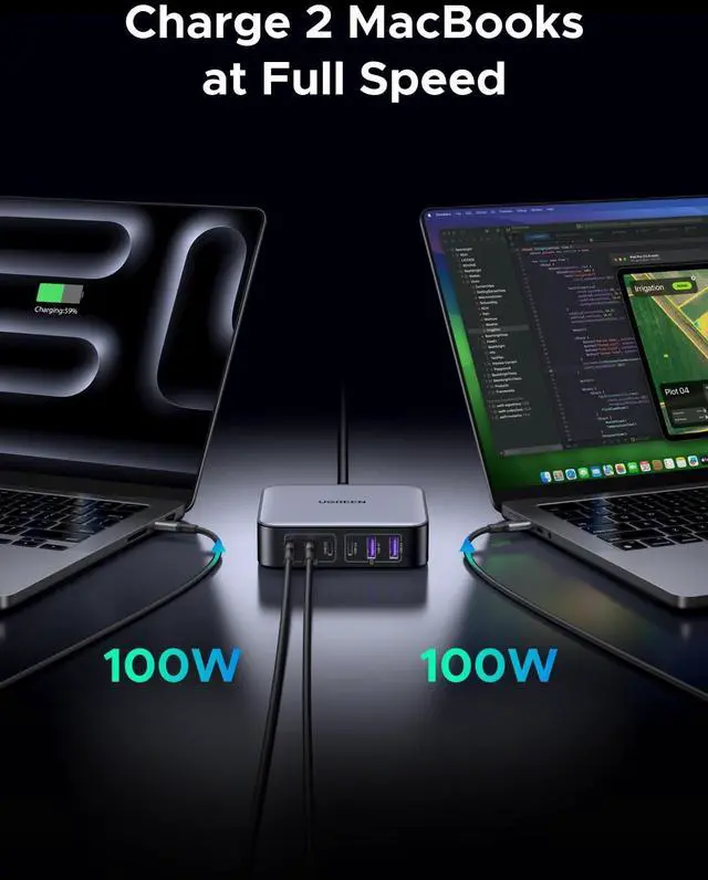 Alt view image 4 of 5 - UGREEN 200W USB C Charger, Nexode 6-Port GaN Desktop Charger, USB C Charging Station for MacBook Pro/Air, iPad Pro/Air, iPhone 16/15/14, Galaxy S24 Ultra, Steam Deck