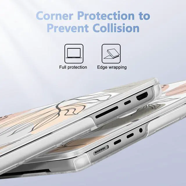 Alt view image 3 of 5 - Lepeoac for MacBook Pro 16 inch Case 2021 2022 2023 2024 Release A3186 A3403 M4 A2991 M3 A2780 M2 A2485 M1 Pro/Max, Hard Shell Case with Screen Protector & Keyboard Cover, Tropical Leaves