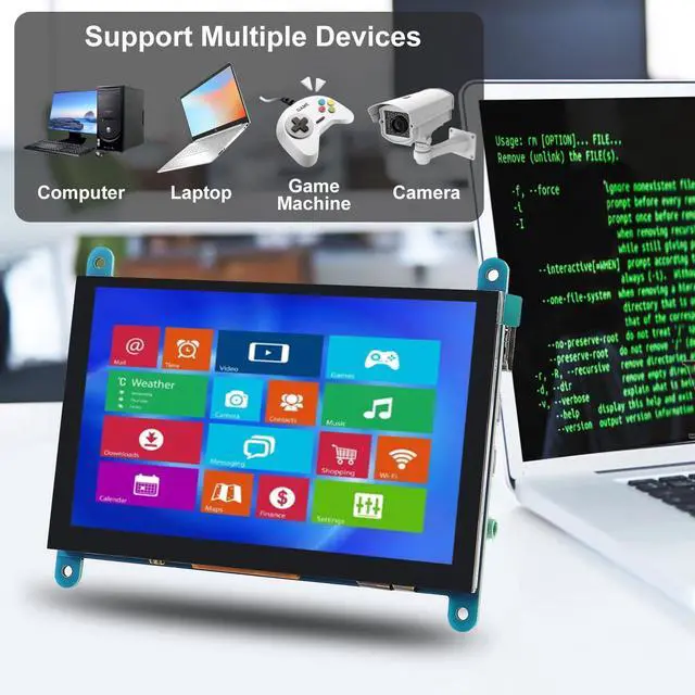 Alt view image 5 of 5 - XIITIA 5 Inch IPS Touch Screen Display 800×480 Capacitive Screen HDMI HD Screen Full View Color LCD Liquid Crystal Screen for Windows 10 8 7, BB Black etc