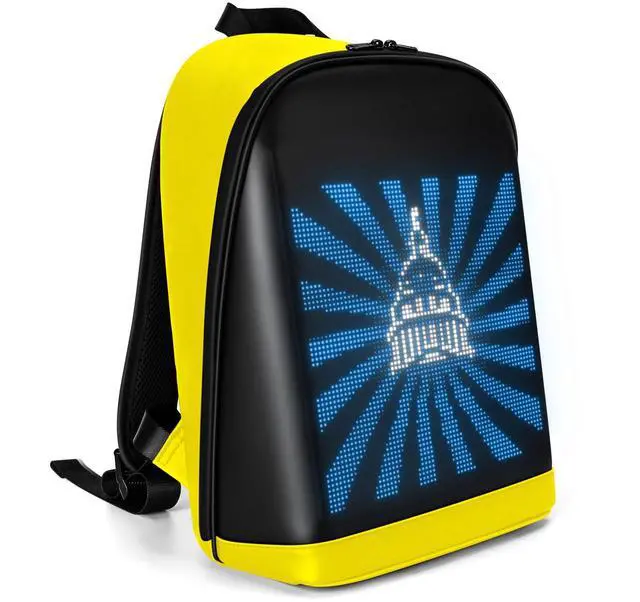 Main image of Tesinll Laptop Backpack with LED Display, DIY Fashion Backpack, Waterproof Shoulder Travel Backpack, Gift for Men Women Fits 15.6 Inch Laptop, 10.4L (Yellow)