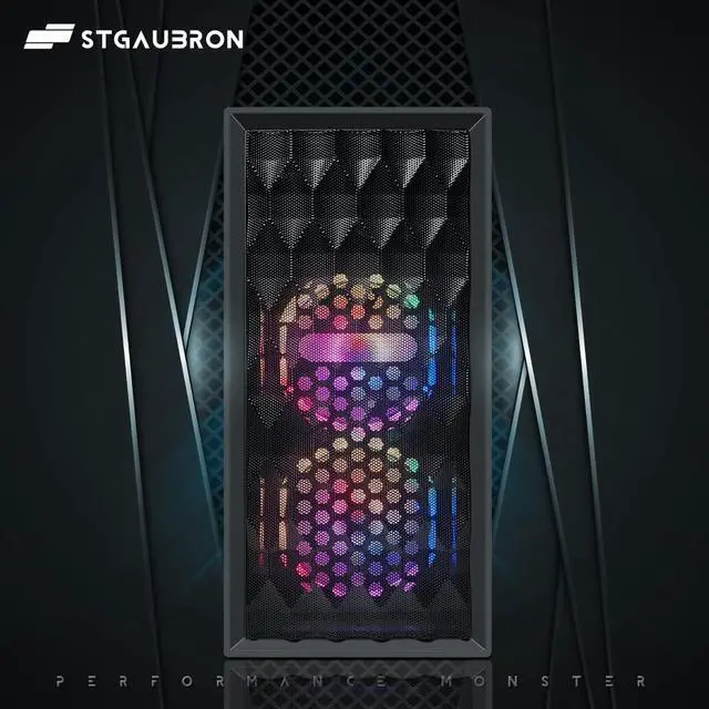 Alt view image 2 of 5 - STGAubron Gaming PC Computer Desktop, Radeon RX 590 8G, Intel Core I7 8th up to 4.1GHz, 16G DDR4, 512G SSD, WiFi 6 & BT 5.2, RGB Fan x2, Windows 11 Home