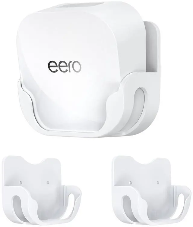 Main image of Wall Mount Holder for eero 7 Mesh Router & Extender  Secure Mounting Bracket with Cable Management for Dual-Band Wi-Fi 7 Routers & Smart Home Systems  Effortless Installation, Space-Saving (2 Pack)