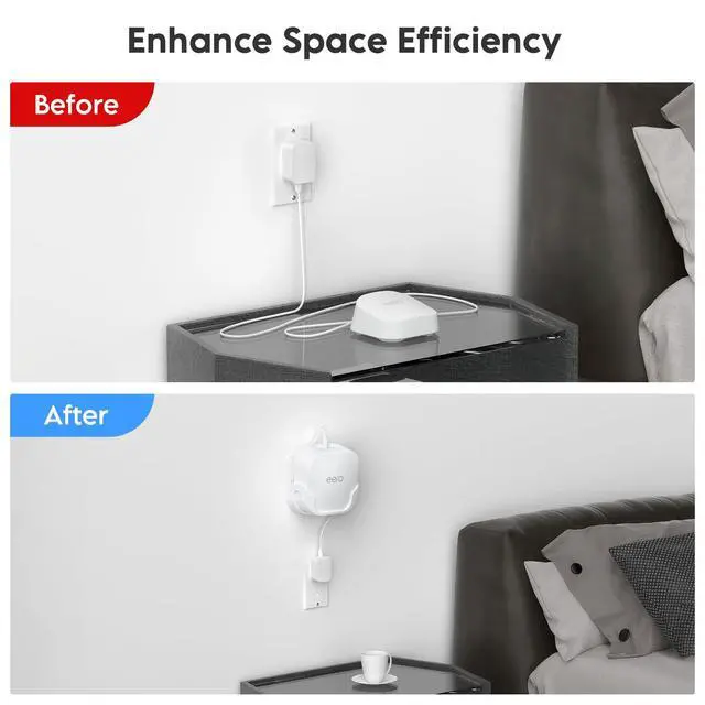 Alt view image 4 of 5 - Wall Mount Holder for eero 7 Mesh Router & Extender  Secure Mounting Bracket with Cable Management for Dual-Band Wi-Fi 7 Routers & Smart Home Systems  Effortless Installation, Space-Saving (2 Pack)