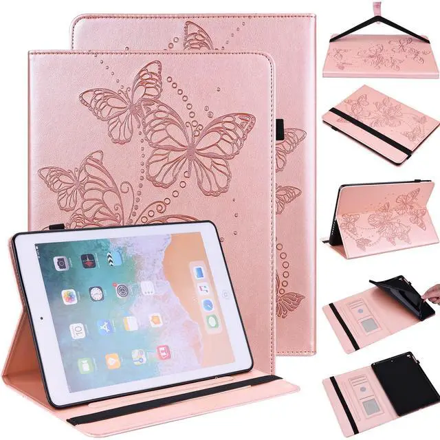 Alt view image 2 of 5 - VODEFOX Case for Amazon Kindle Fire Max 11 Case (13th Generation, 2023 Release) 11",PU Leather Folio Stand Embossed Butterfly Stand Cover with Elastic Band Stylus for Fire Max 11 Tablet- Golden