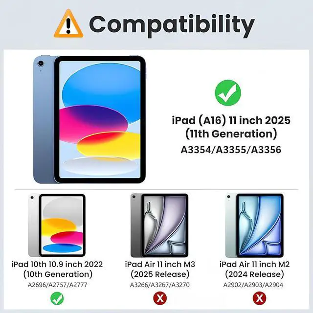Alt view image 2 of 5 - MoKo for iPad 11-inch (A16) 11th Generation Case 2025/ iPad 10th Generation Case with Pencil Holder 2022 10.9 inch, Built-in Screen Protector Clear Back, Multi Angle Viewing Stand,Klein Blue