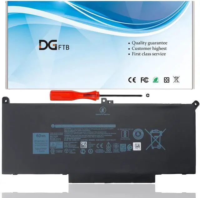 Main image of DGTEC F3YGT Laptop Battery for Dell Latitude 12 7000 7280 7290 13 7380 7390 P29S002 14 7480 7490 P73G002 E7480 E7280 E7290 Series DM3WC DM6WC 2X39G KG7VF 451-BBYE 453-BBCF (7.6V 60Wh/7500mA)