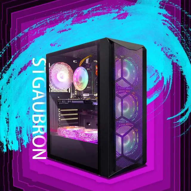 Alt view image 2 of 5 - STGAubron Gaming PC Computer Desktop, Intel Core i7 8th Gen up to 4.1G, GeForce RTX 3050 6G, 16G DDR4, 512G SSD, WiFi 6, BT 5.2, RGB Fan x6, Windows 11 Home