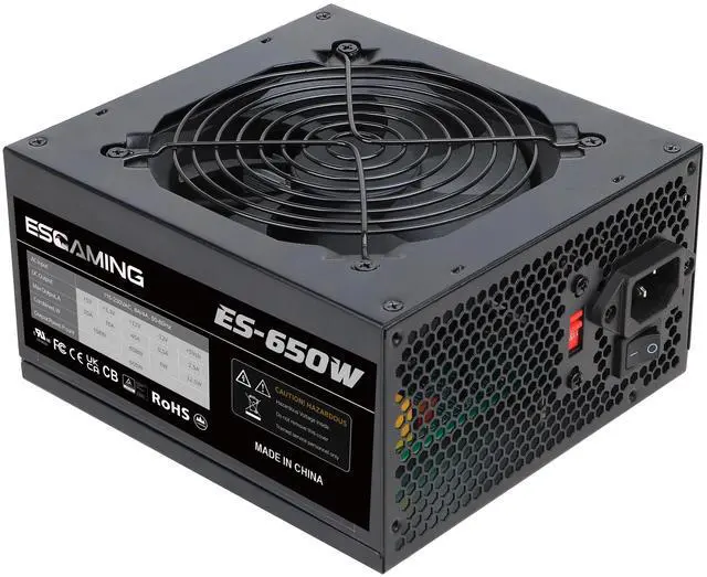 Main image of 650W Power Supply Non-Modular ATX PSU with Auto-Thermally Controlled 120mm Fan and 6+2 Pin Connectors, PFC Protection 115/230V Switch