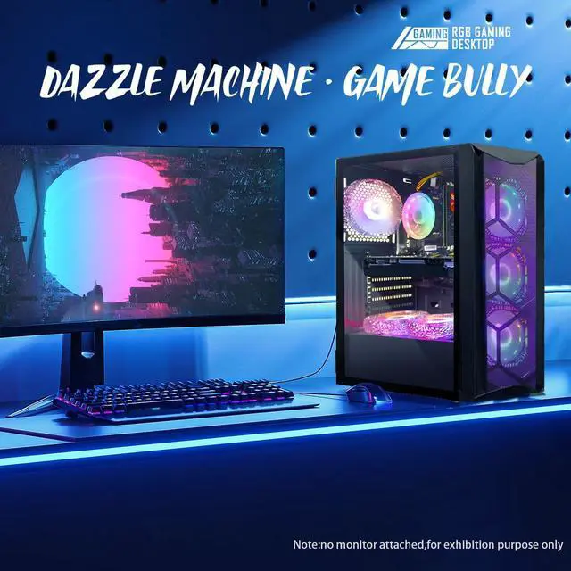 Alt view image 4 of 5 - STGAubron Gaming PC Computer Desktop, Intel Core i7 8th Gen up to 4.1G, GeForce RTX 3050 6G, 16G DDR4, 512G SSD, WiFi 6, BT 5.2, RGB Fan x6, Windows 11 Home