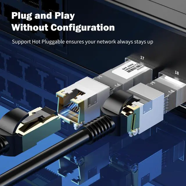 Alt view image 4 of 5 - 262Ft 10Gb SFP+ to RJ-45 Transceiver 80 Meters, 10 Gigabit SFP+ Copper Ethernet CAT6a Module [1-Pack]